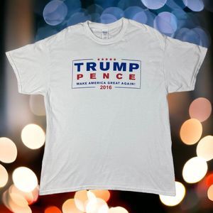 2016 Trump Pence Shirt Mens XL White T Shirt Make America Great Again Campaign